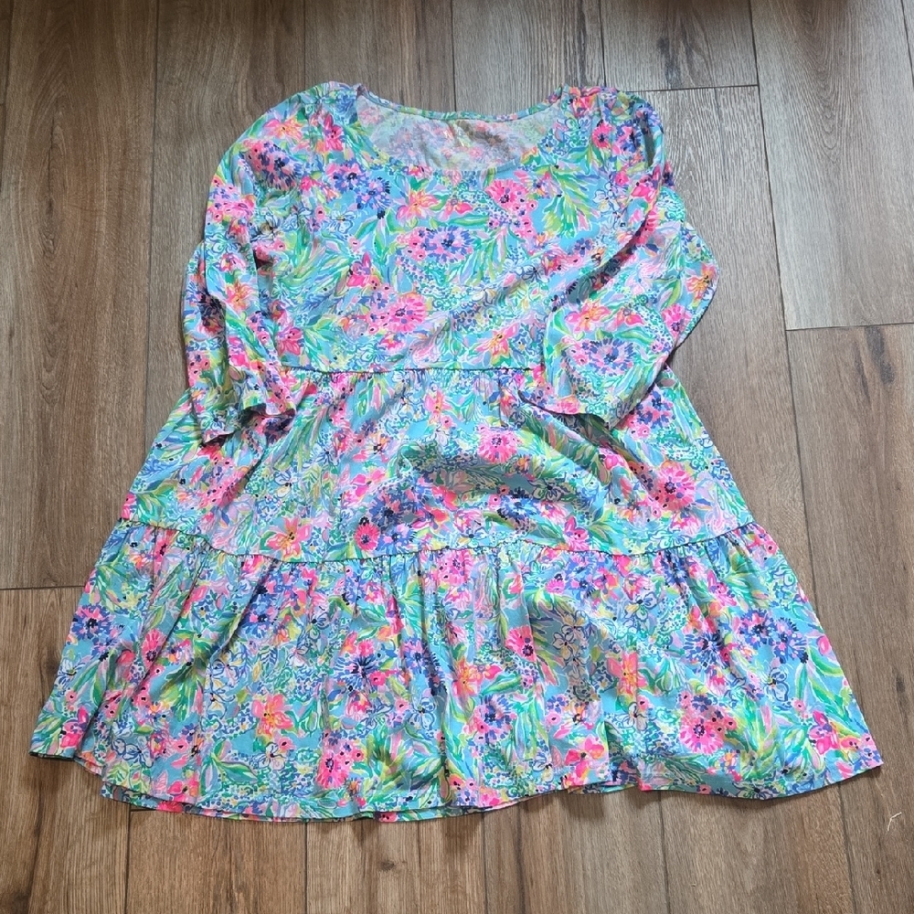 Lilly Pulitzer Gianna Swing Dress - Pink and Green Floral